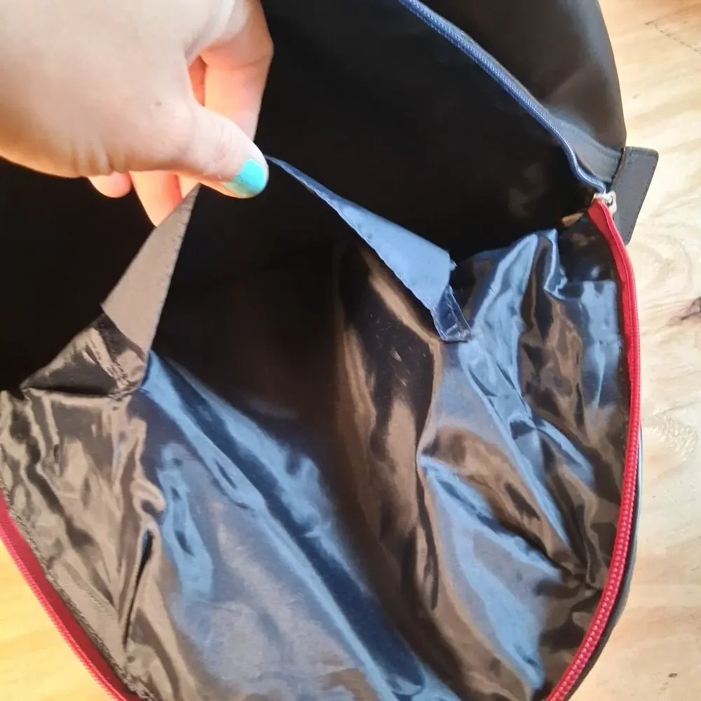 Tommy Hilfiger Backpack Bookbag School Bag Black Nylon Logo Zipper Pockets NWOT